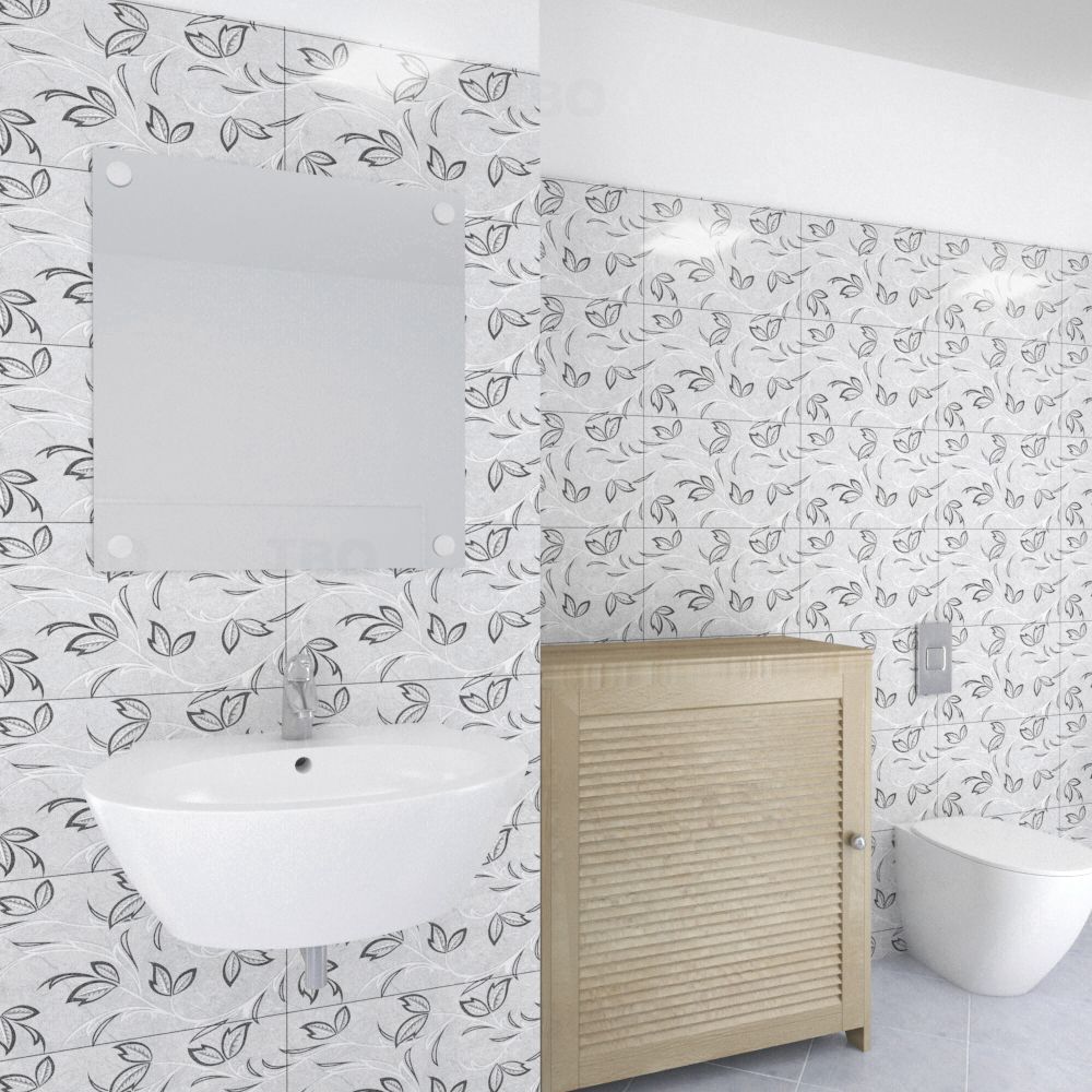 Orient Bell Lithia Leaf HL Glossy 450 mm x 300 mm Ceramic Wall Tile
