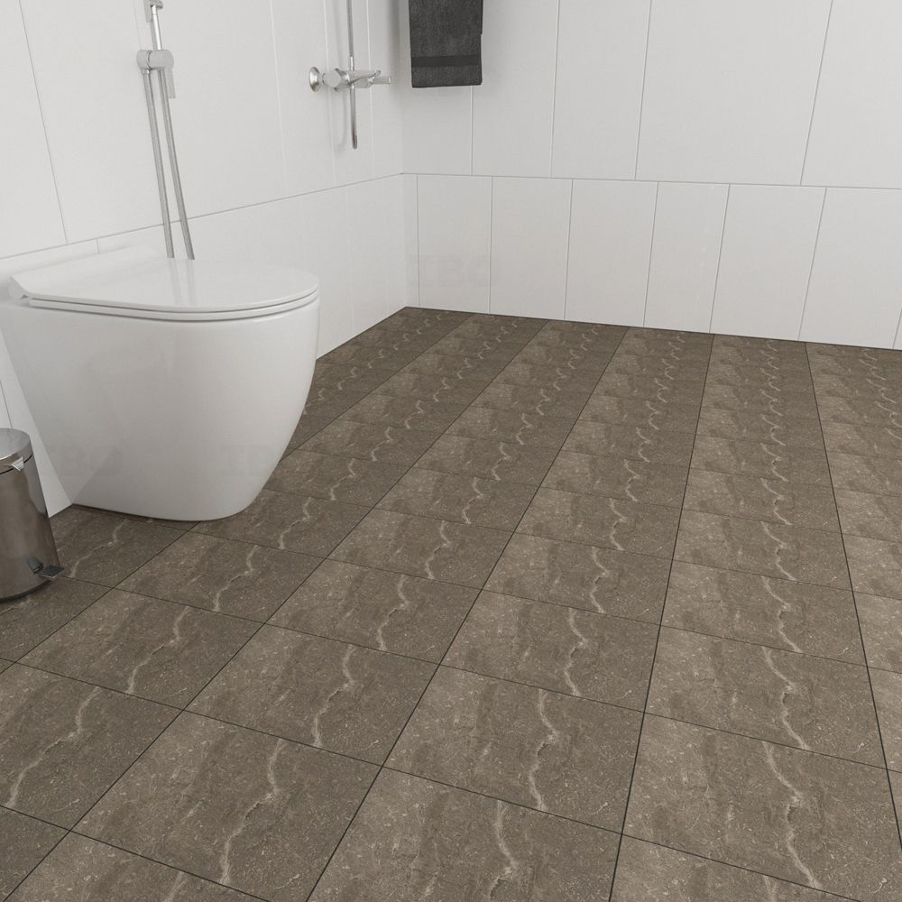Orient Bell Piasentina Stone Brown Textured 300 mm x 300 mm Ceramic Floor Tile
