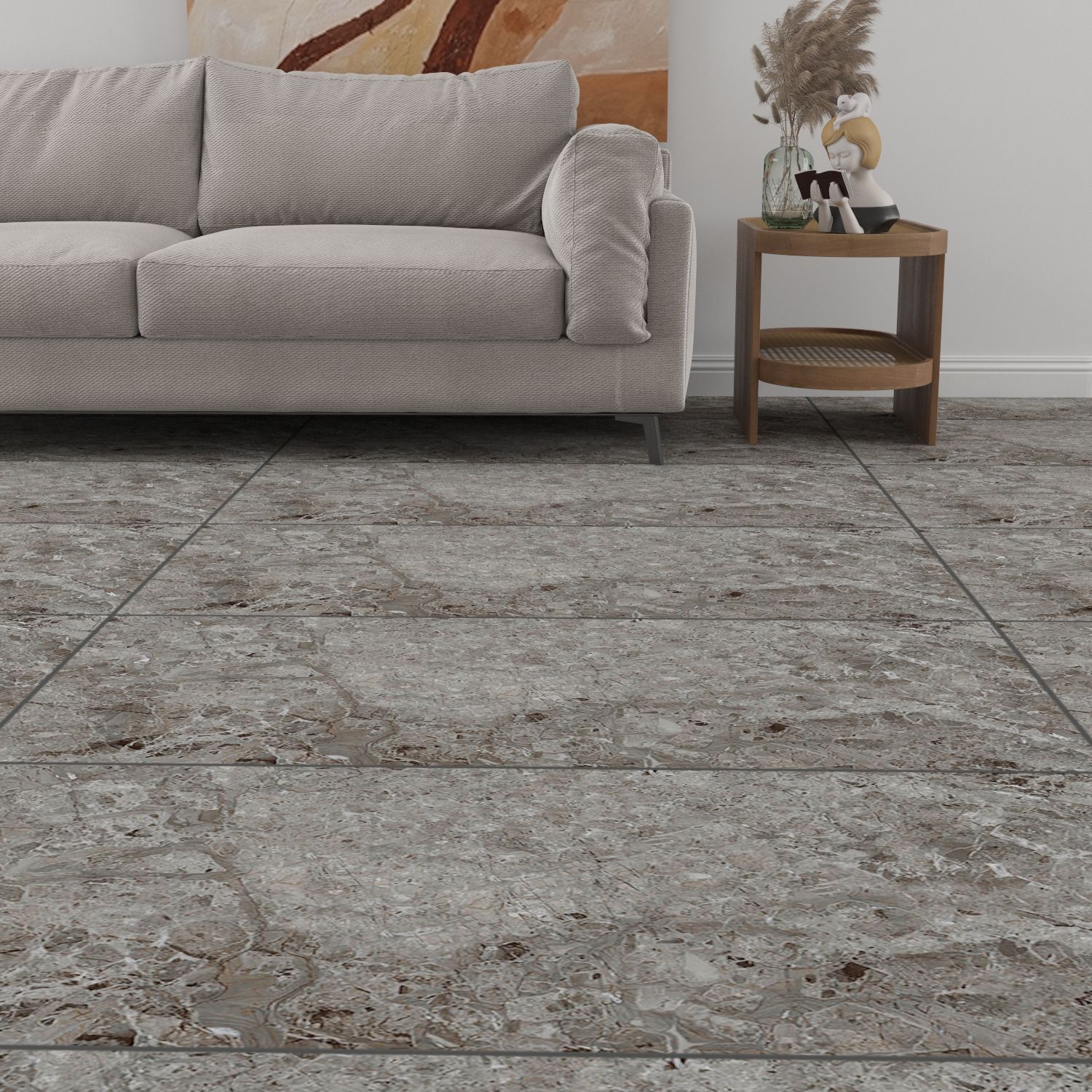 Somany Duragres Grande Valor Breccia Grey FP Glossy 1200 mm x 600 mm GVT Tile
