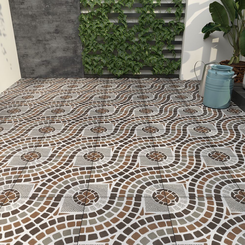 Sunhearrt Stonela Mix Textured 300 mm x 300 mm Vitrified Parking Tile