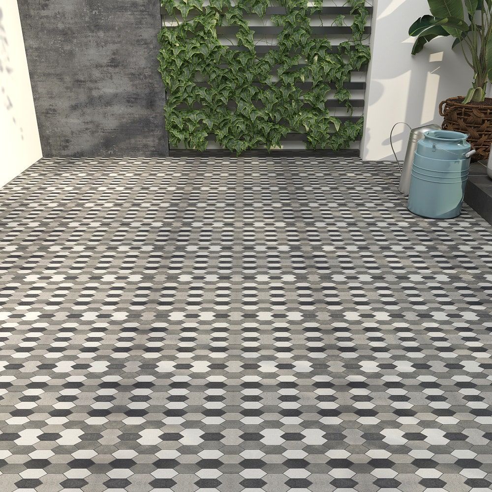 Somany Durastone Hexon Grey Textured 400 mm x 400 mm Vitrified Parking Tile
