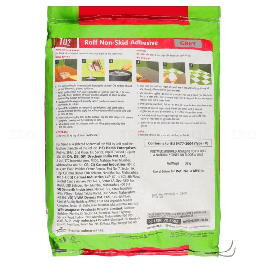 Roff Non-Skid (T02) 30 kg Grey Tile Cementitious Adhesive