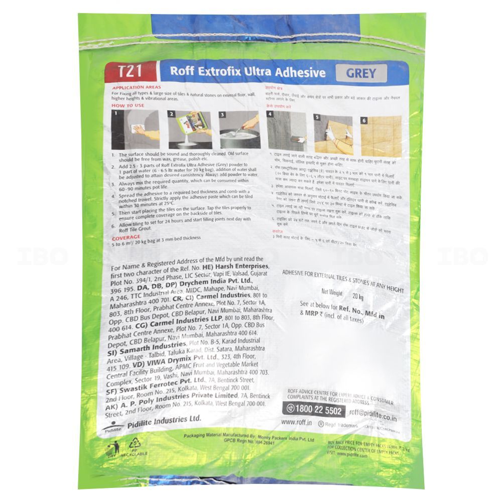 Roff Extrofix Ultra (T21) 20 kg Grey Tile Cementitious Adhesive