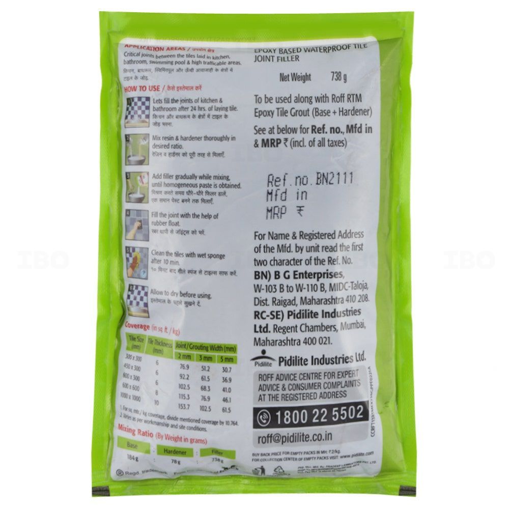 Roff Rainbow Tile Mate 738 g Jet Black Tile Epoxy Grout
