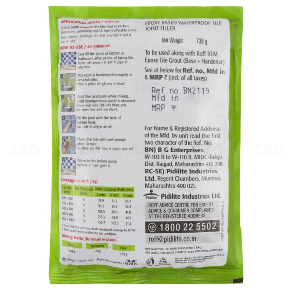 Roff Rainbow Tile Mate 738 g Slate Grey Tile Epoxy Grout