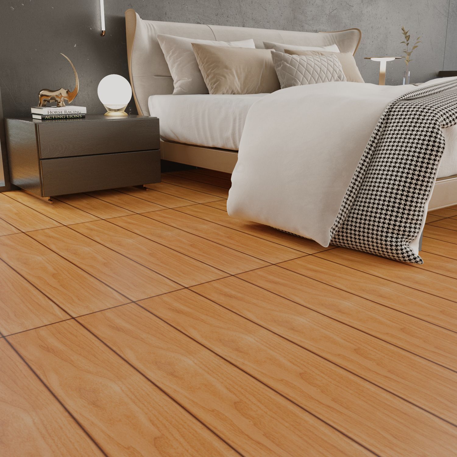 Sunhearrt Levis Brown Textured 1200 mm x 200 mm GVT Tile