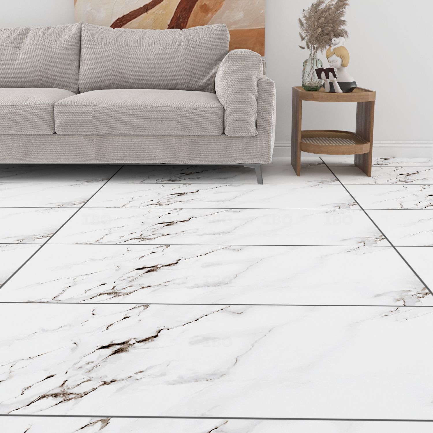 Somany Duragres Grande Valor Claudia White FP Glossy 1200 mm x 600 mm GVT Tile