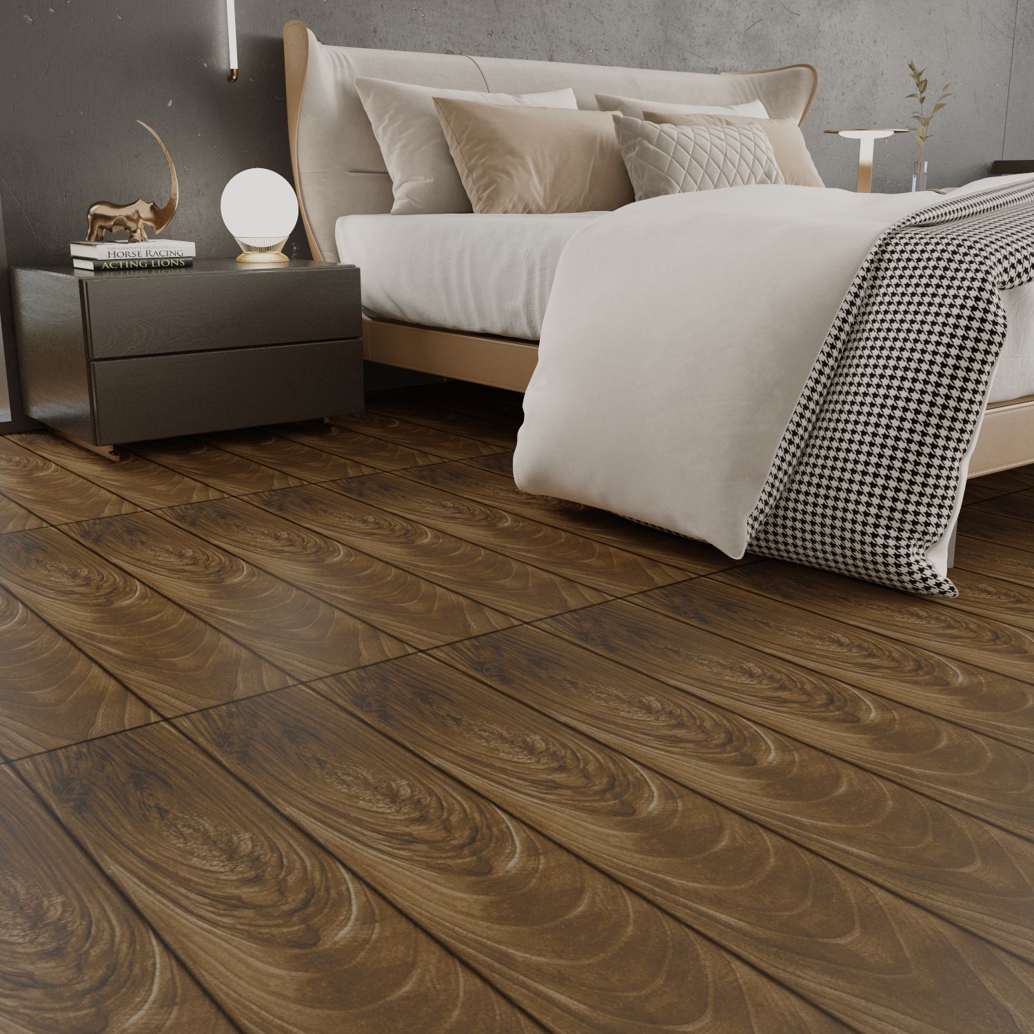 Sunhearrt Grain Chocolate Textured 1200 mm x 200 mm GVT Tile